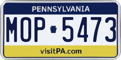 PA license plate MOP5473