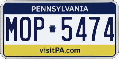 PA license plate MOP5474