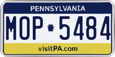 PA license plate MOP5484