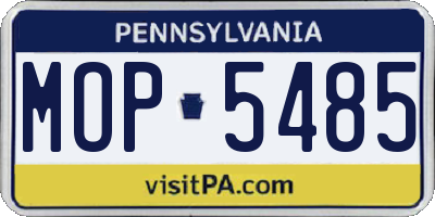 PA license plate MOP5485