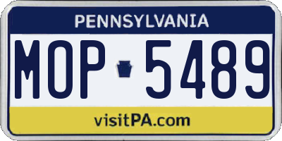 PA license plate MOP5489