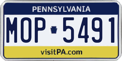 PA license plate MOP5491