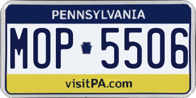 PA license plate MOP5506