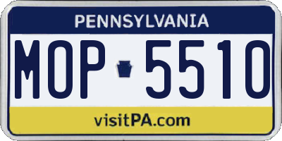 PA license plate MOP5510