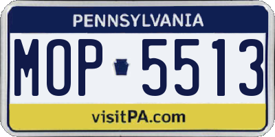 PA license plate MOP5513