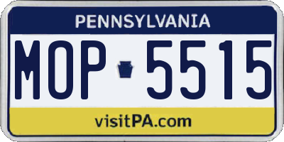 PA license plate MOP5515