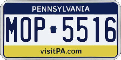 PA license plate MOP5516