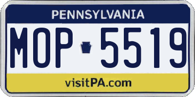 PA license plate MOP5519