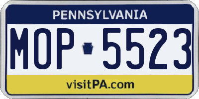 PA license plate MOP5523
