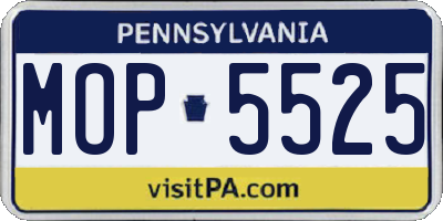 PA license plate MOP5525