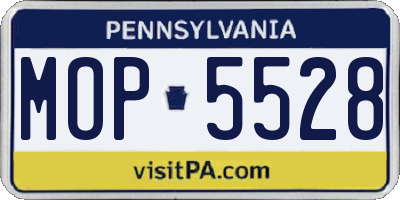 PA license plate MOP5528