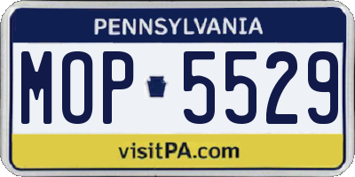 PA license plate MOP5529