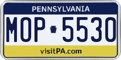 PA license plate MOP5530
