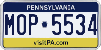 PA license plate MOP5534