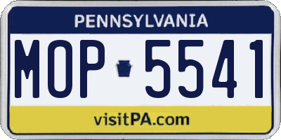 PA license plate MOP5541