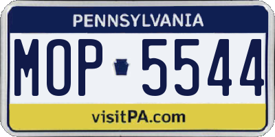 PA license plate MOP5544