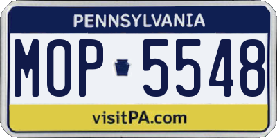 PA license plate MOP5548
