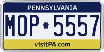 PA license plate MOP5557