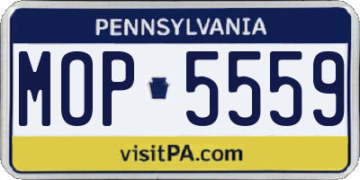 PA license plate MOP5559