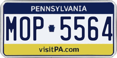 PA license plate MOP5564