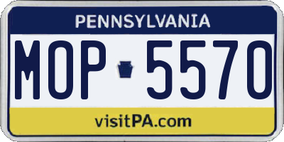 PA license plate MOP5570