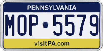 PA license plate MOP5579
