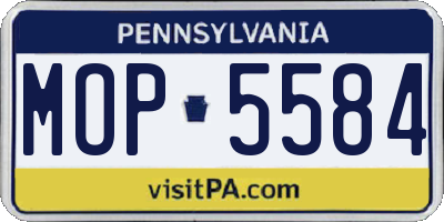 PA license plate MOP5584