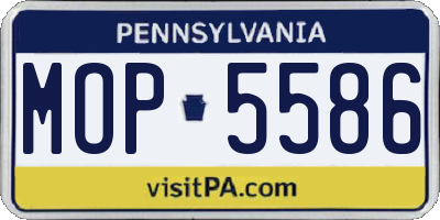 PA license plate MOP5586