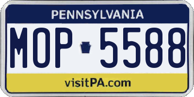 PA license plate MOP5588