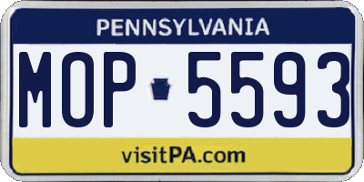 PA license plate MOP5593