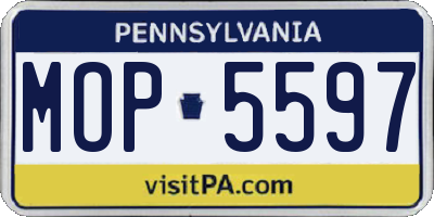 PA license plate MOP5597