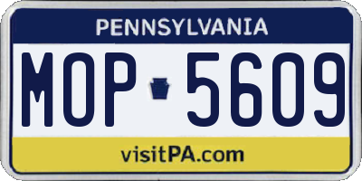 PA license plate MOP5609