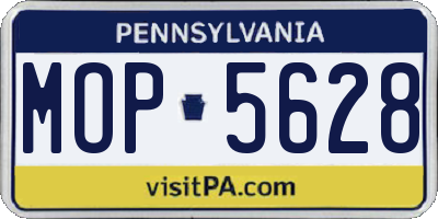 PA license plate MOP5628