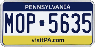 PA license plate MOP5635