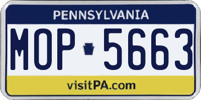 PA license plate MOP5663