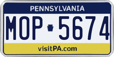 PA license plate MOP5674