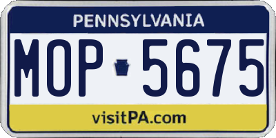 PA license plate MOP5675