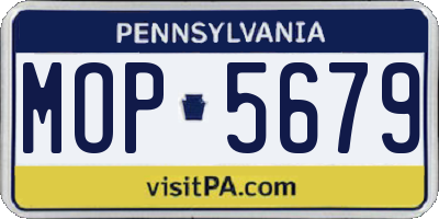 PA license plate MOP5679