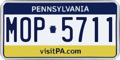 PA license plate MOP5711