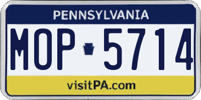 PA license plate MOP5714
