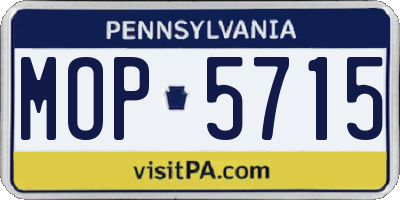 PA license plate MOP5715