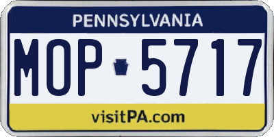 PA license plate MOP5717