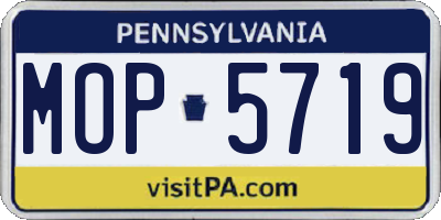 PA license plate MOP5719