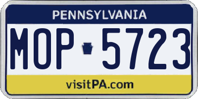 PA license plate MOP5723