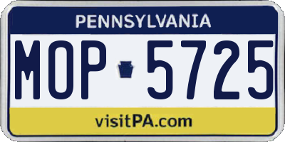 PA license plate MOP5725