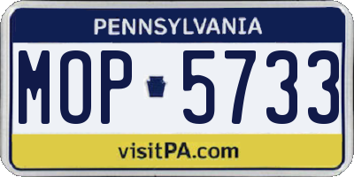 PA license plate MOP5733