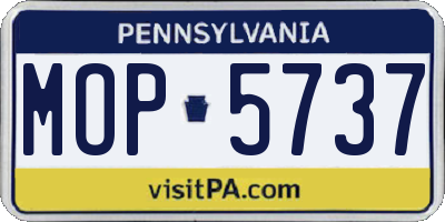 PA license plate MOP5737