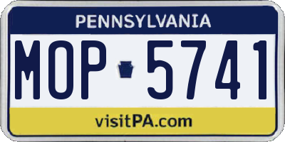 PA license plate MOP5741