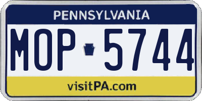 PA license plate MOP5744