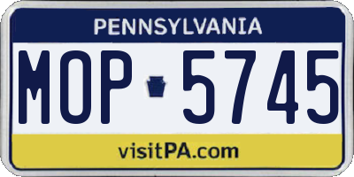 PA license plate MOP5745